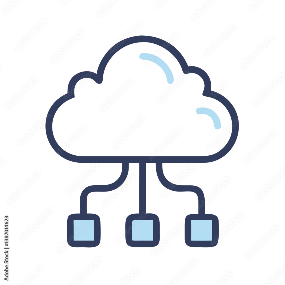 Cloud Icon Representing Storage or Network Access Icon Design Cloud Icon Representing Storage or Network Access Icon Design