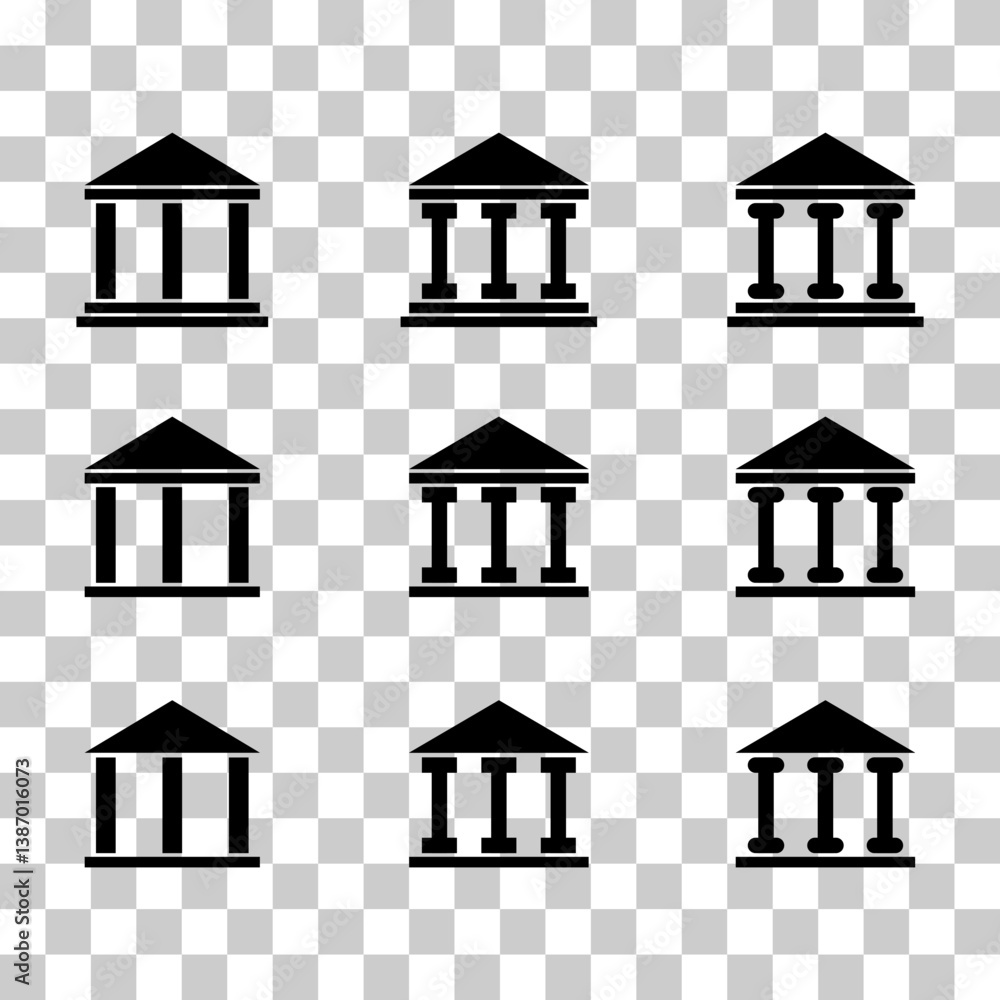 Set of university architecture icon, museum roman symbol, flat design vector illustration . Set of university architecture icon, museum roman symbol, flat design vector illustration .