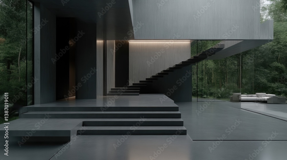 Fototapeta premium Modern Minimalist Home Interior