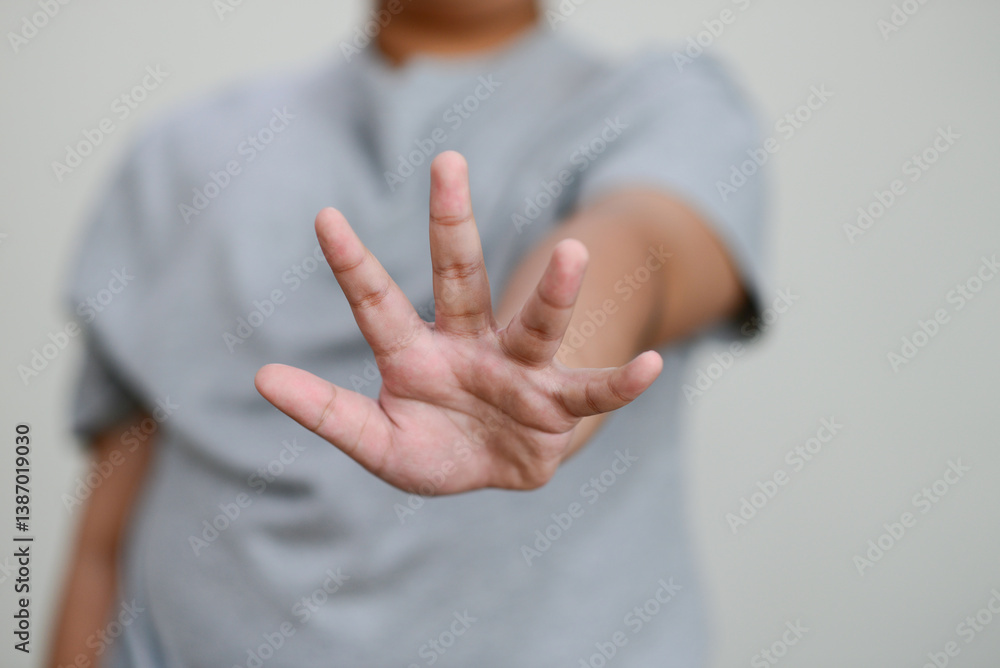Child's hand no is a symbol