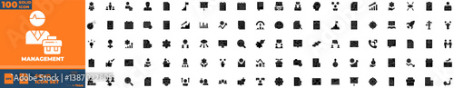 Management Solid Editable Icons set. Vector illustration in modern thin solid style of management icons: business, market, job, etc