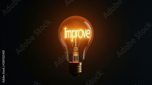 Improve Word Lit Up Inside Lightbulb