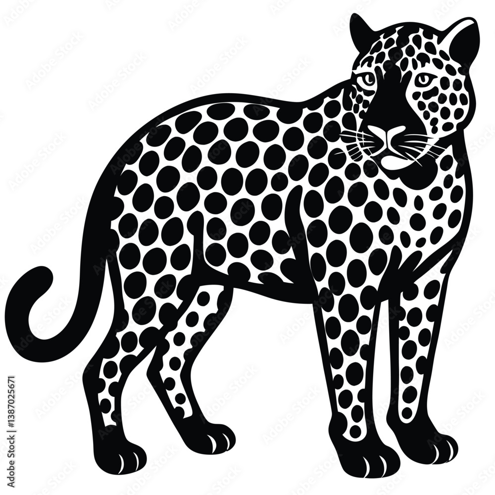 Fototapeta premium Leopard vector silhouette Single collection