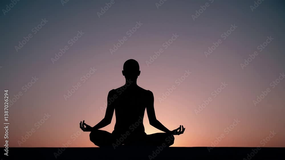 silhouette of a person in yoga position silhouette of a person in yoga position