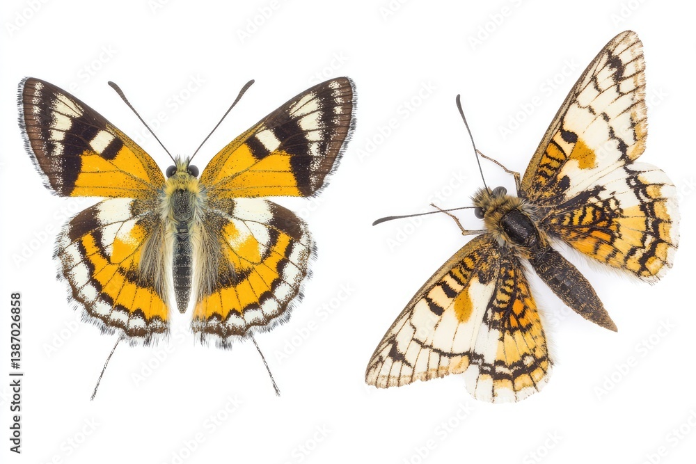 Fototapeta premium Two butterflies, detailed view