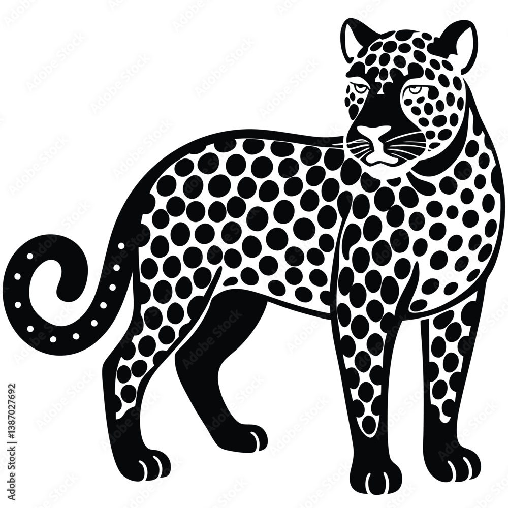 Fototapeta premium Leopard vector silhouette Single collection