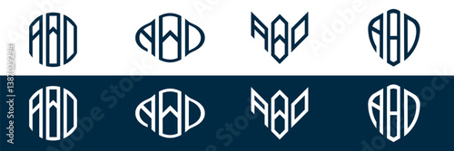 ABO letter logo design in FOUR different style