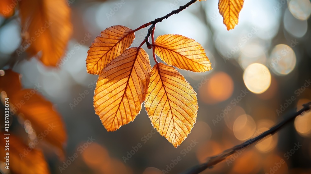 Golden Autumn Leaves in Sunlight Golden Autumn Leaves in Sunlight