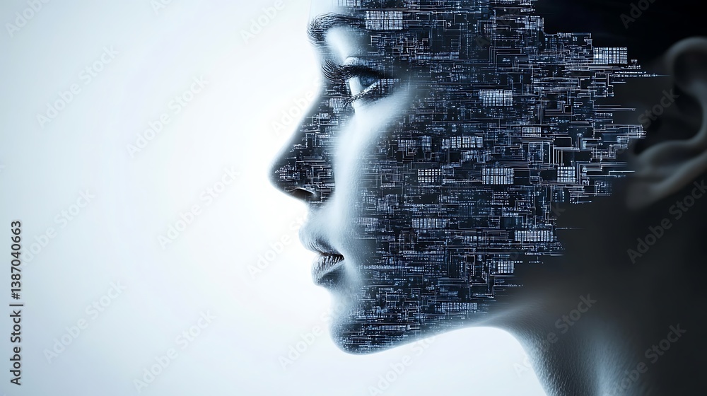 AI Woman Profile, Digital Art AI Woman Profile, Digital Art