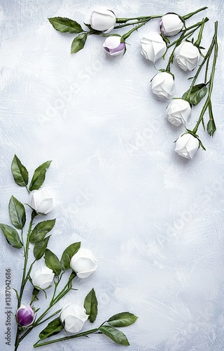 Floral polygonal geometric frame on transperent