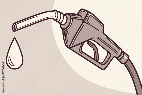 Fuel pump nozzle with a drop of oil