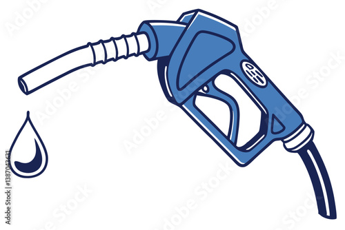 Fuel pump nozzle with a drop of oil