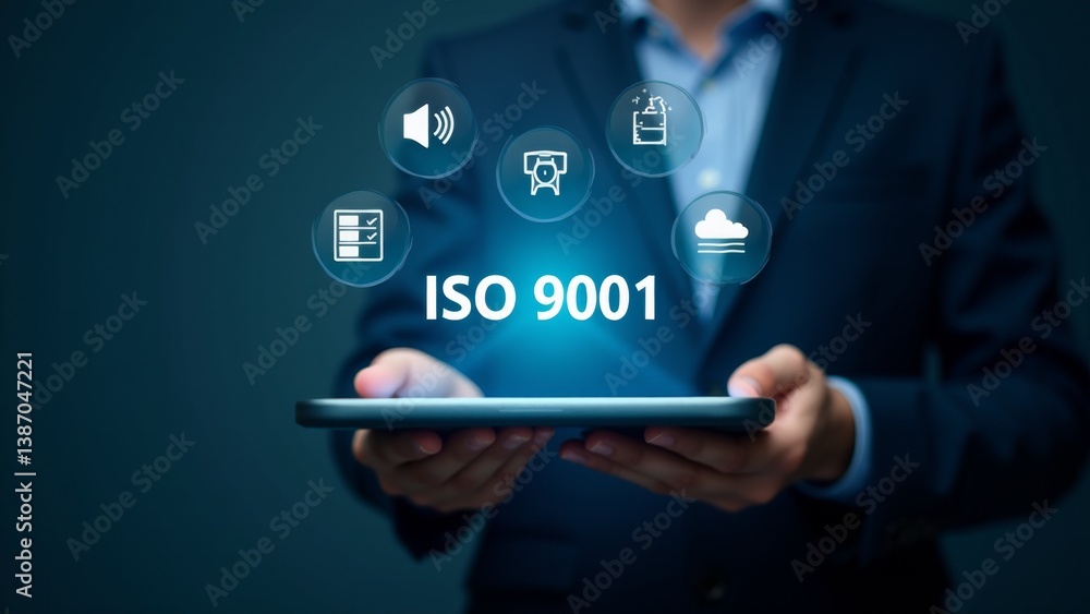 Fototapeta premium ISO 9001 Quality Standards, Mobile Technology