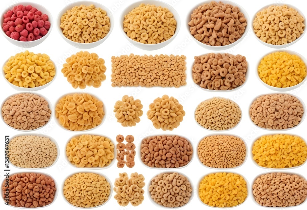 Cereals set isolated on white background Cereals set isolated on white background