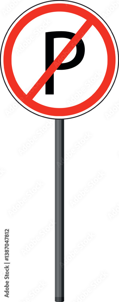 No parking sign isolated on white background No parking sign isolated on white background