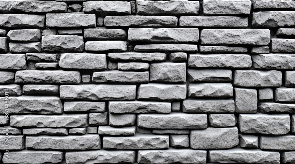 Obraz premium Seamless Gray Stone Wall Texture With Random Pattern And Rough Surface