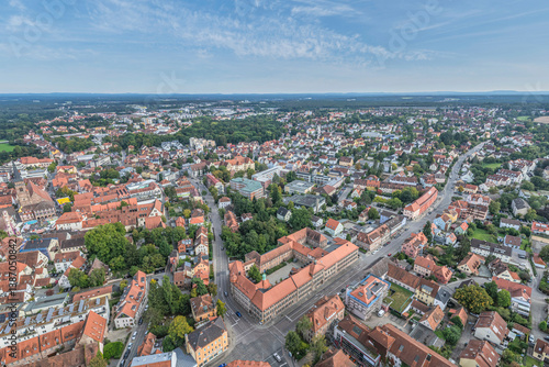 Ausblick auf die Münzstadt Schwabach im Rednitztal südlich Nürnberg