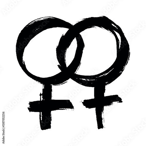 Hand drawn lesbian gender identity icon Symbol used to represent sex and gender