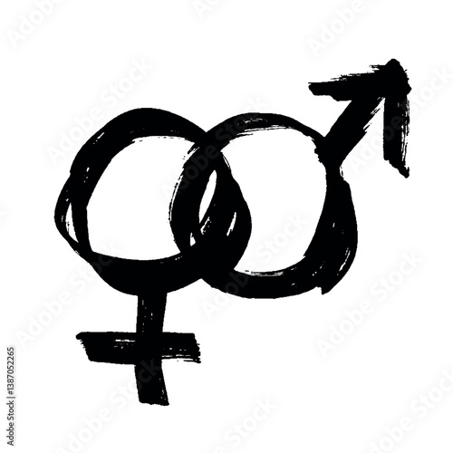 Hand drawn heterosexual gender identity icon Symbol used to represent sex and gender