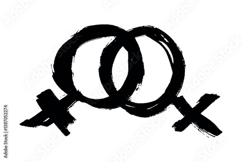 Hand drawn lesbian gender identity icon Symbol used to represent sex and gender