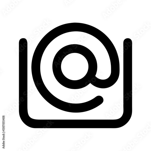 Email with At Symbol Representing Inbox or Email Address Icon Design