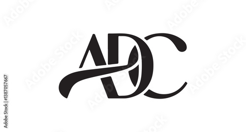 Elegant black monogram of letters A, D, and C.