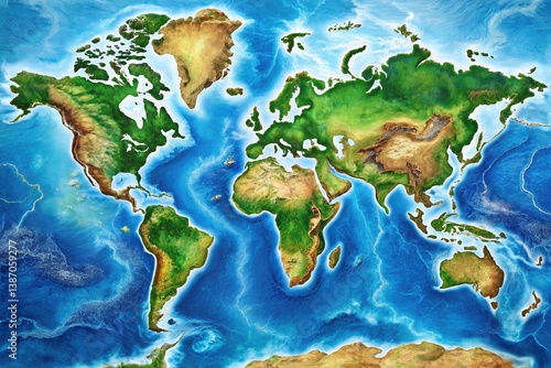 Global Water Map - Hydrographic World Atlas