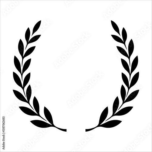 Classic Black Laurel Wreath Silhouette for Awards and Victory Themes