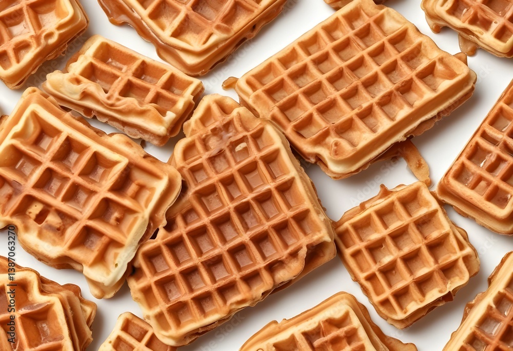 viennese waffles isolated on white background viennese waffles isolated on white background