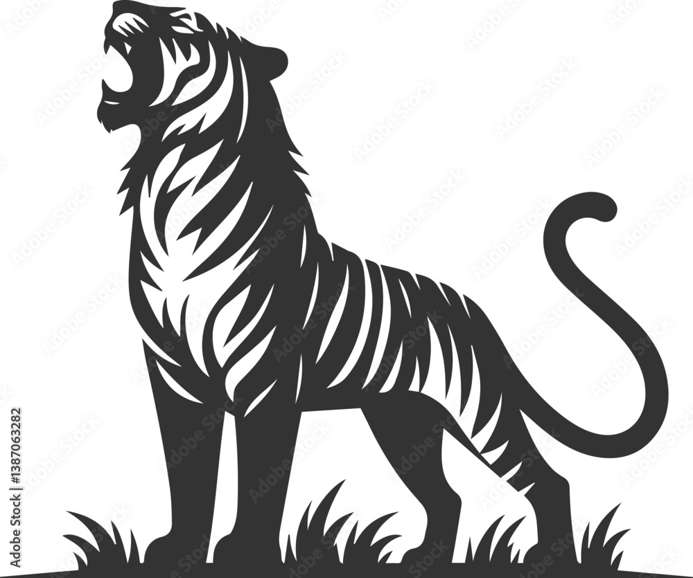 Obraz premium Tiger vector silhouette