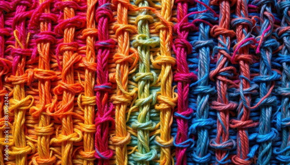 Woven Fabric Generate a texture showcasing colorful threads woven together in an abstract pattern. Woven Fabric Generate a texture showcasing colorful threads woven together in an abstract pattern.