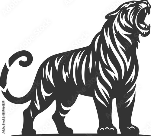 Wallpaper Mural Tiger vector silhouette Torontodigital.ca