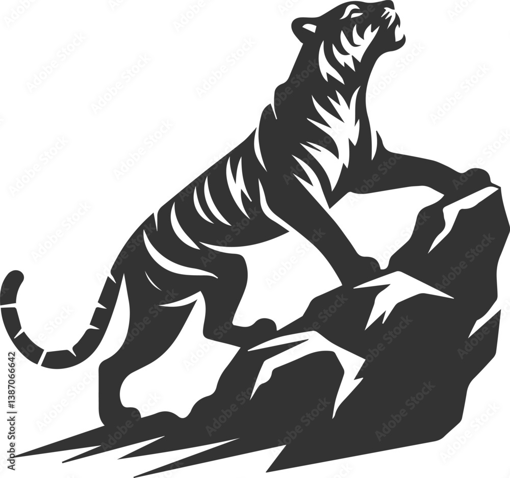 Obraz premium Tiger vector silhouette