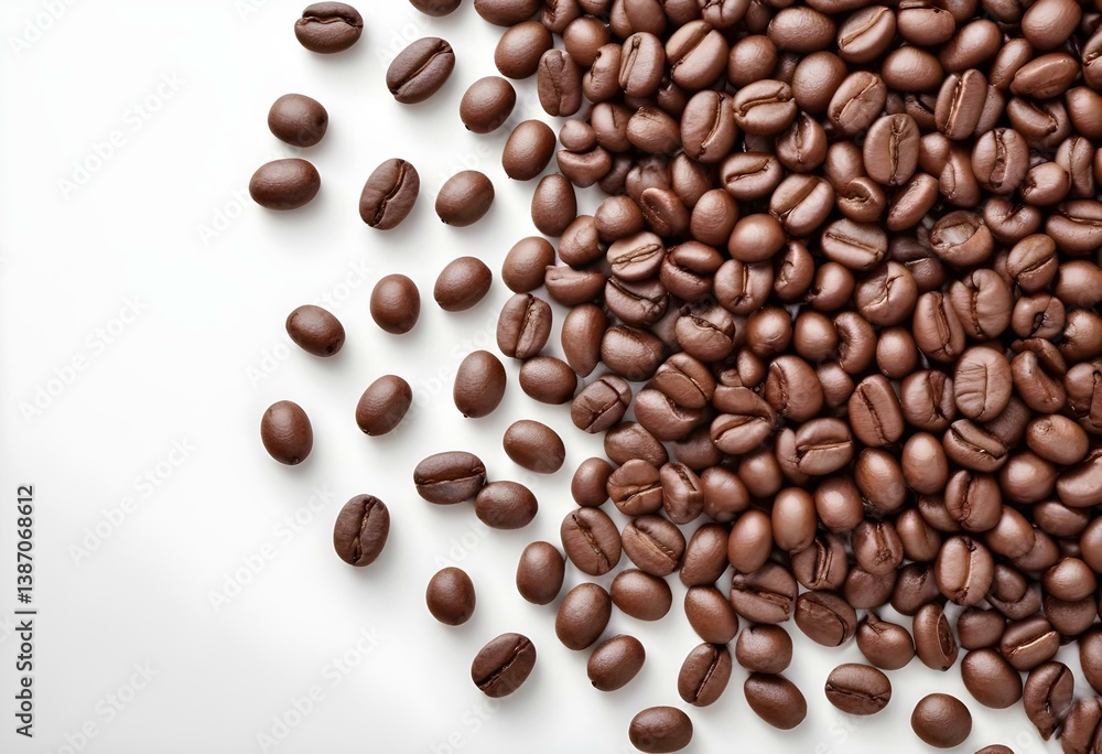 Obraz premium roasted coffee beans isolated on white background
