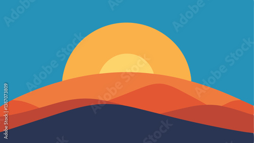 landscape with mountains and sun