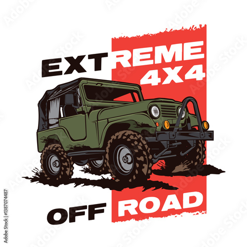 Off road Adventure illustration design, perfect for t shirt design