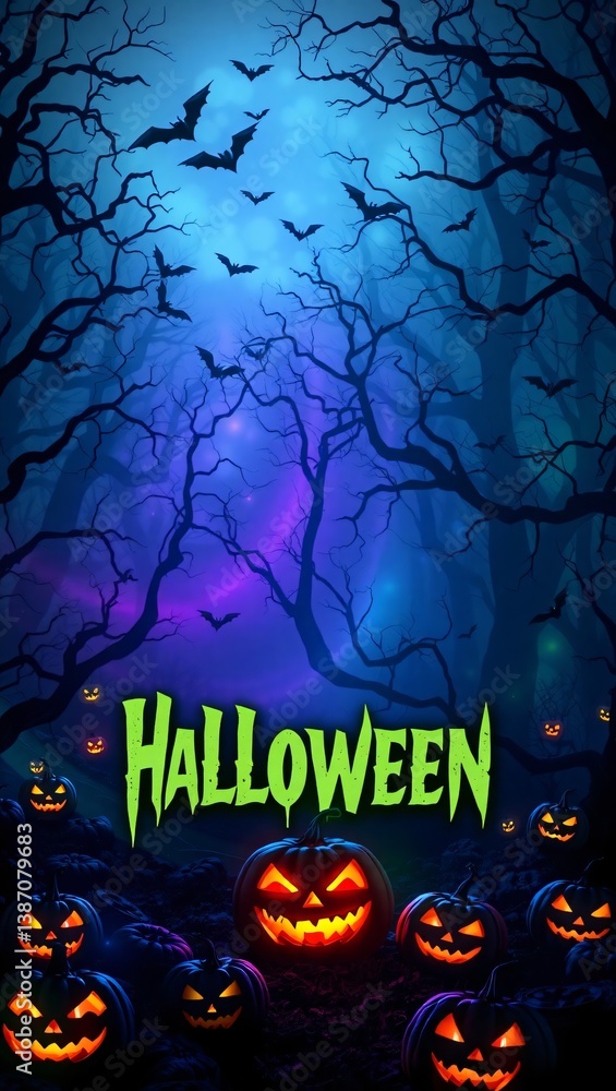 Fototapeta premium halloween background with pumpkin