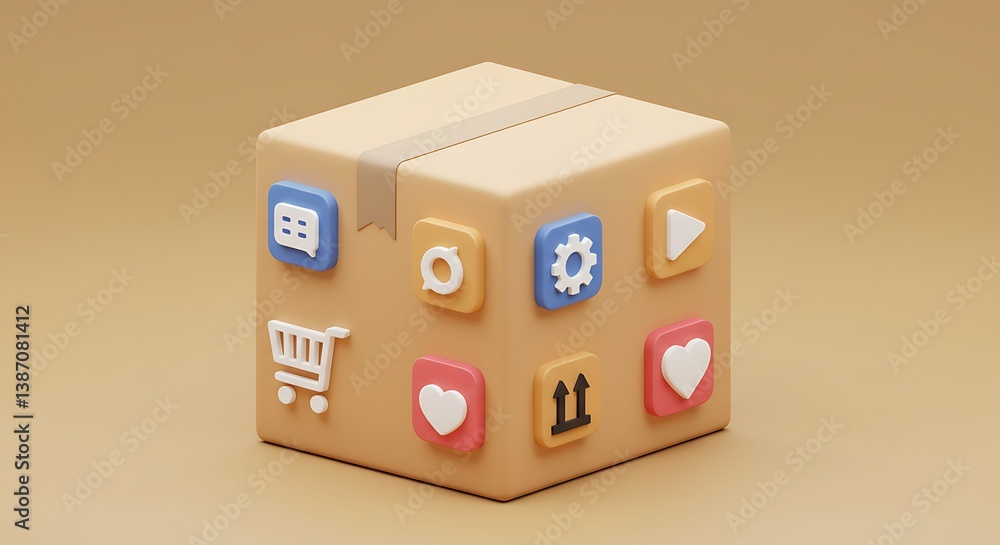 Obraz premium The Digital Delivery Box AI Generated