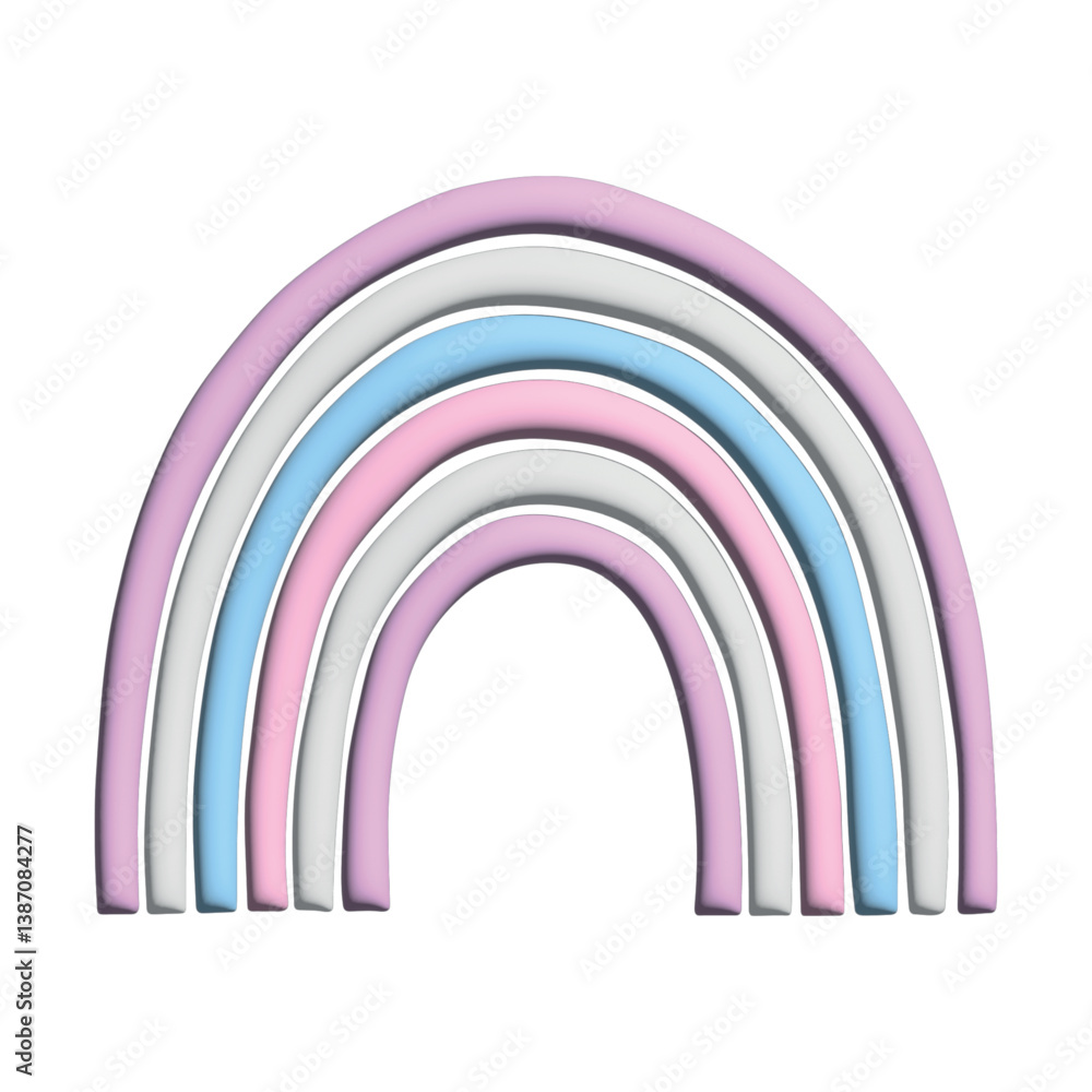 Fototapeta premium Colorful rainbow shape Intersex pride flag Happy pride day LGBTQ community Pride Month Vector 3d clipart for posters, stickers, logo, cards