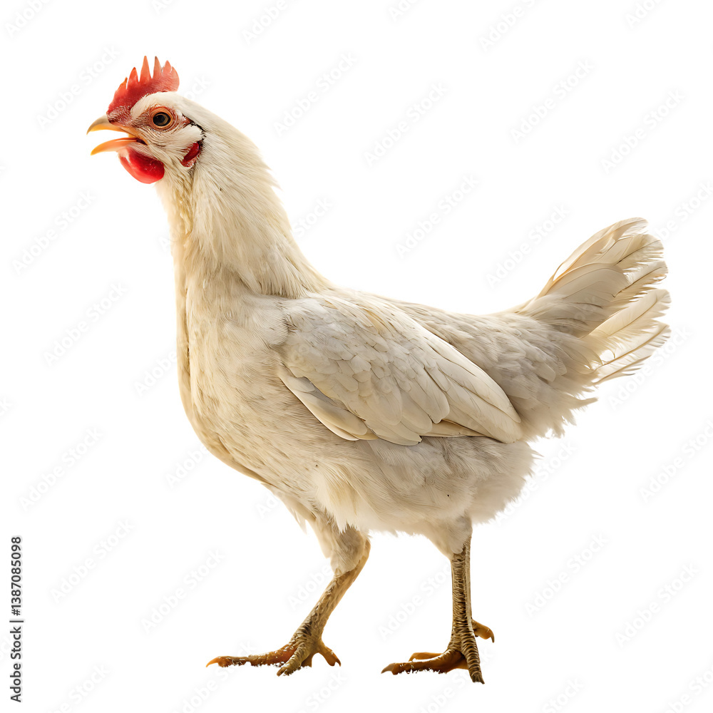 Fototapeta premium White Chicken Isolated on White Background