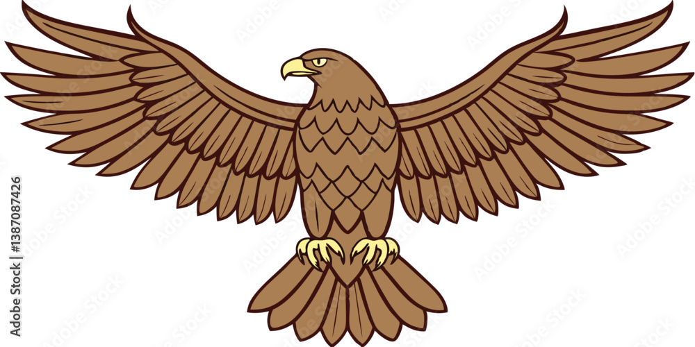 Fototapeta premium Elegant Golden Hawk Vector Artwork for Wildlife and Nature Enthusiasts