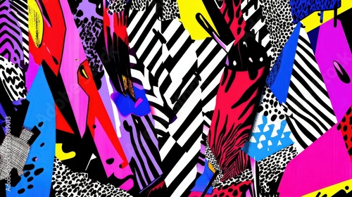 Colorful Abstract Background with Bold Patterns and Textures