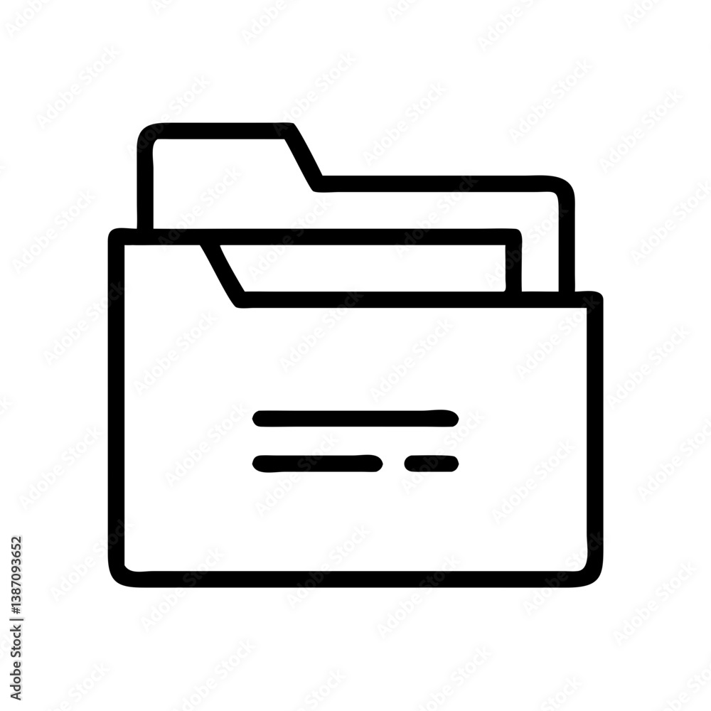 Folder with Line Label Representing File Storage or Organization Icon Design Folder with Line Label Representing File Storage or Organization Icon Design