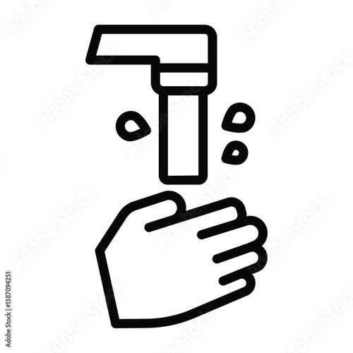Hand Wash line icon , vector, pixel perfect, illustrator file 
