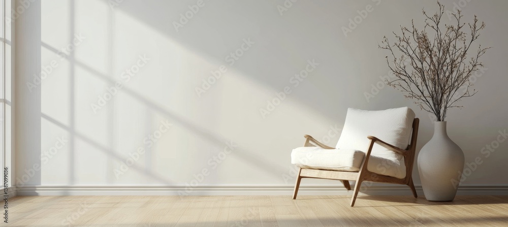Fototapeta premium Minimalist Living Room Scene