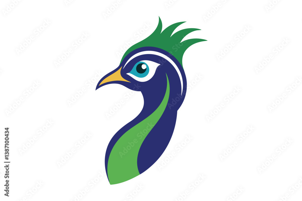 Naklejka premium head of a peacock