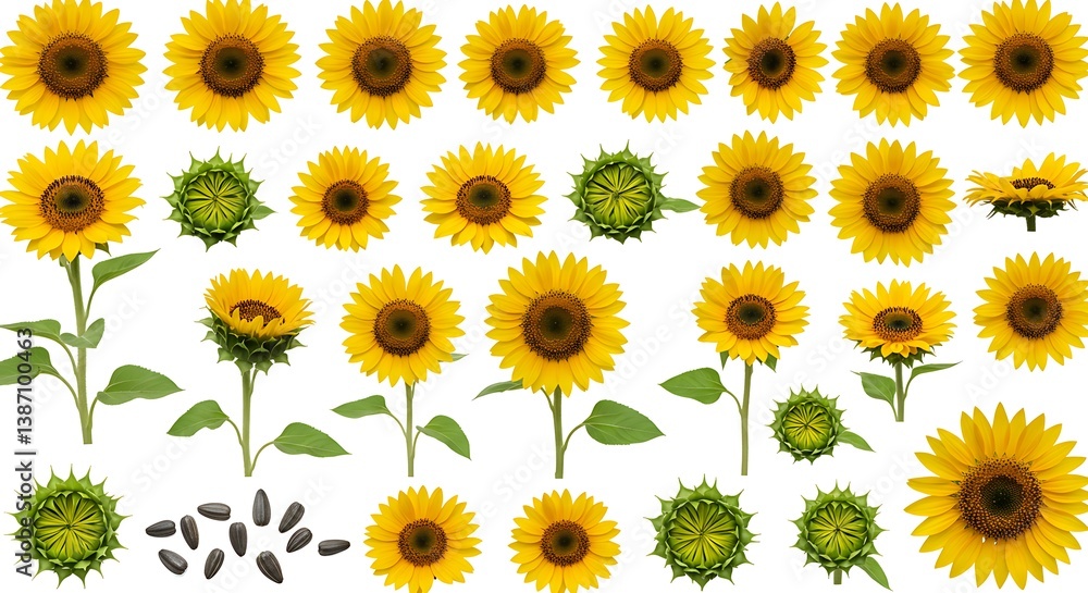 Sunflower Life Cycle: A Botanical Study AI Generated Sunflower Life Cycle: A Botanical Study AI Generated