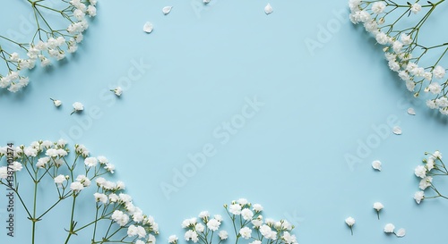Baby's Breath Frame: Pastel Serenity AI Generated