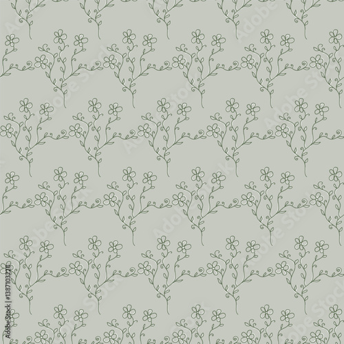 Vector seamless pattern with a bouquet of delicate flowers on a dark background. For printing, packaging, wallpaper, textiles