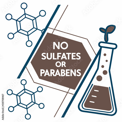 Chemical free product label featuring no sulfates or parabens  